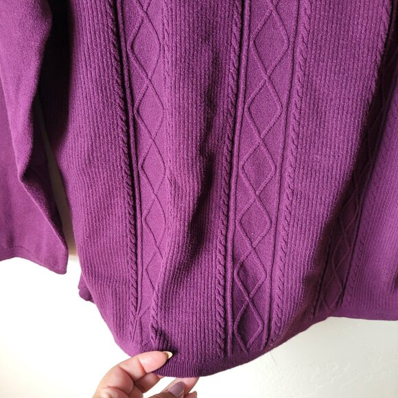 Basic Editions Plus Size Purple Knit Sweater - Picture 3 of 6
